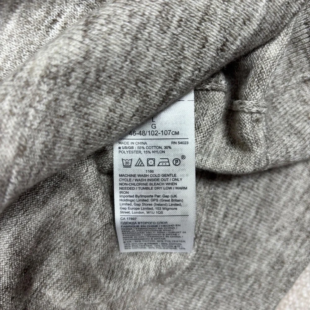 NWT Banana Republic Mens Gray Space Dye Crew Neck Sweater Large Office Casual